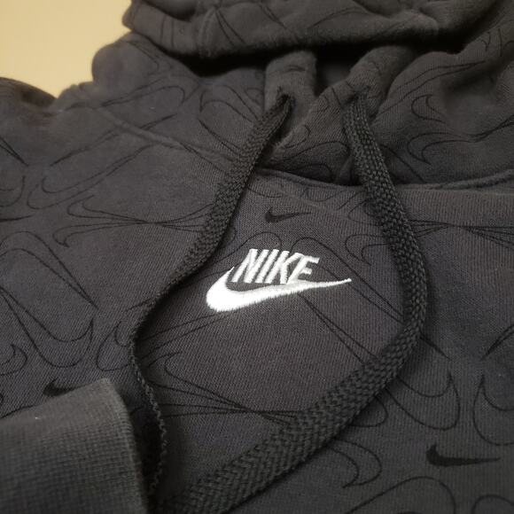 Nike Center Swoosh All Over Print Swoosh Charcoal Gray Pattern Essential Men 2XL - Picture 6 of 11